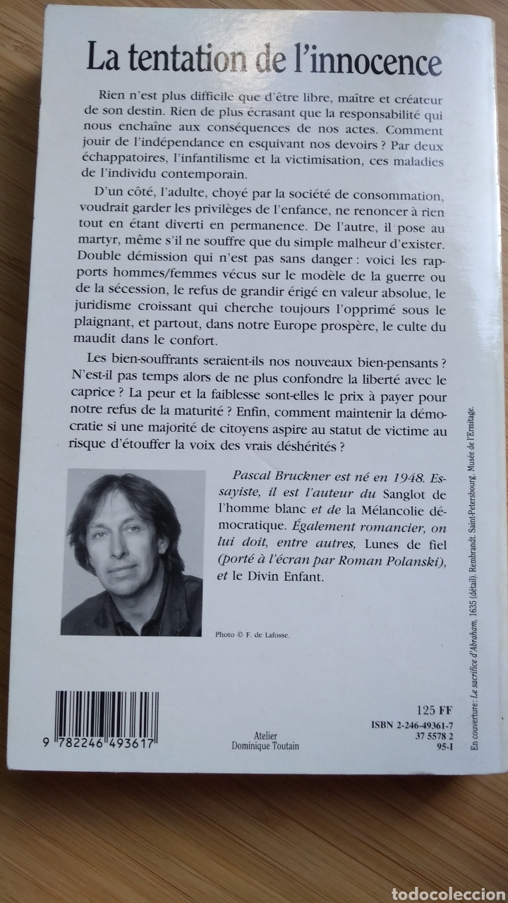 Libros de segunda mano: La tentation et linnocence - Pascal Bruckner - Foto 2