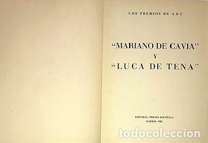 Libros de segunda mano: LOS PREMIOS DE ABC. LOS PREMIOS CAVIA Y LUCA DE TENA ... 1955 - Foto 2