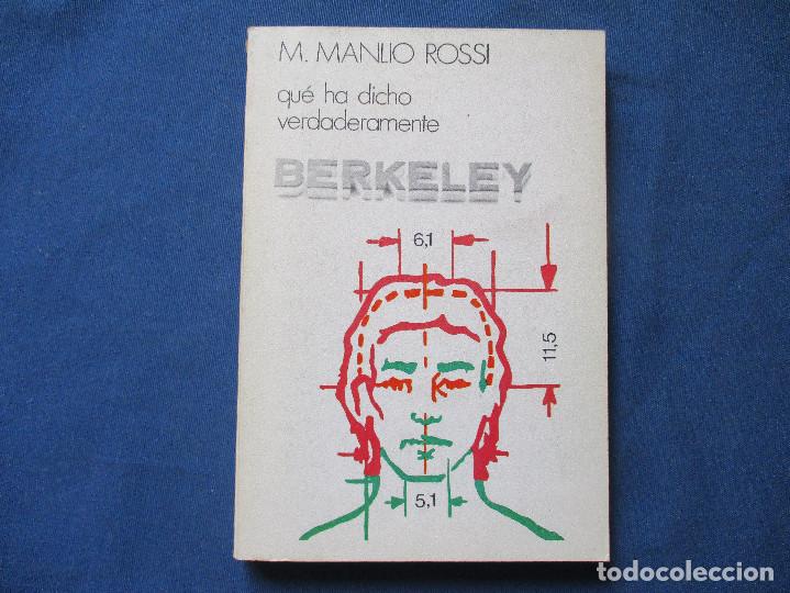 Libros de segunda mano: QU&Eacute; HA DICHO VERDADERAMENTE BERKELEY / 1971 M. MANLIO ROSSI - Foto 1