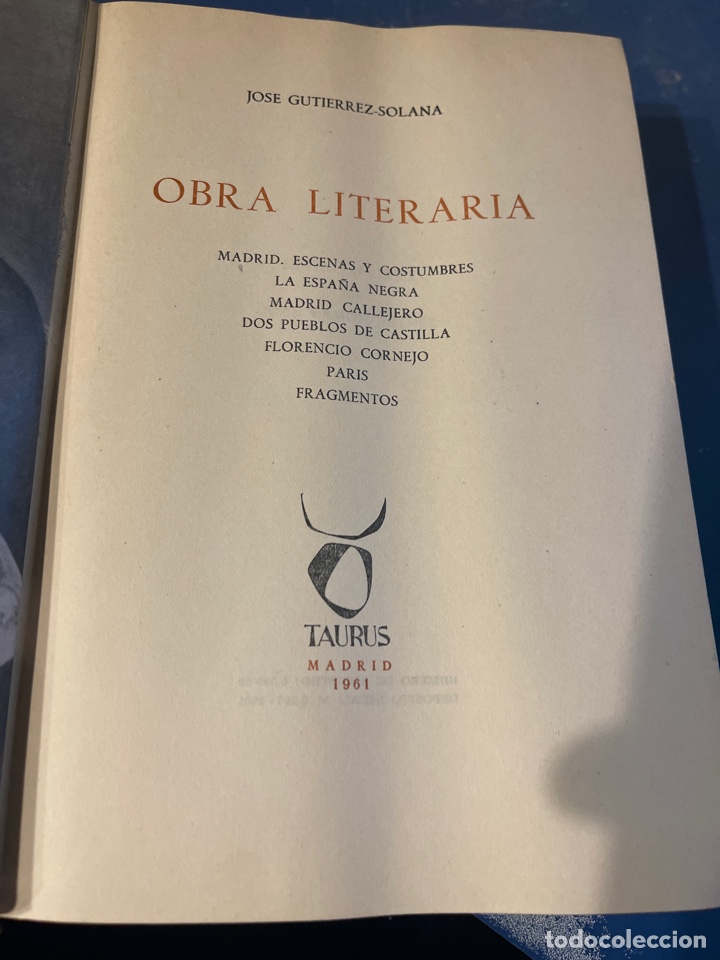 Libros de segunda mano: Obra literaria Jos&eacute; Guti&eacute;rrez Solana - Foto 2