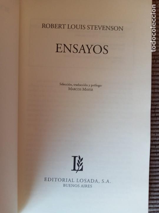 Libros de segunda mano: ROBERT LOUIS STEVENSON. ENSAYOS. LOSADA 2005. - Foto 2
