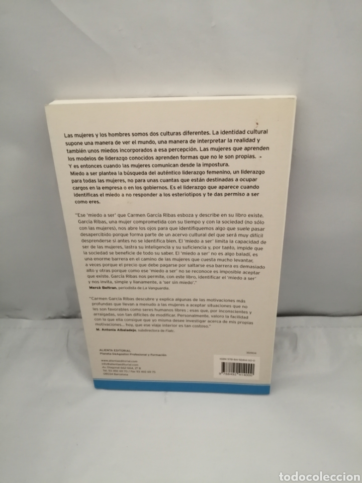 Libros de segunda mano: MIEDO A SER: LAS IMPOSTURAS DE LA FEMINIDAD. - Foto 2