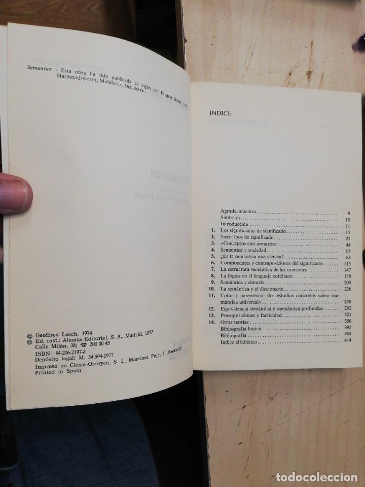 Libros de segunda mano: SEM&Aacute;NTICA - GEOFFREY LEECH. 1&ordf; EDICI&Oacute;N, 1977 - Foto 2