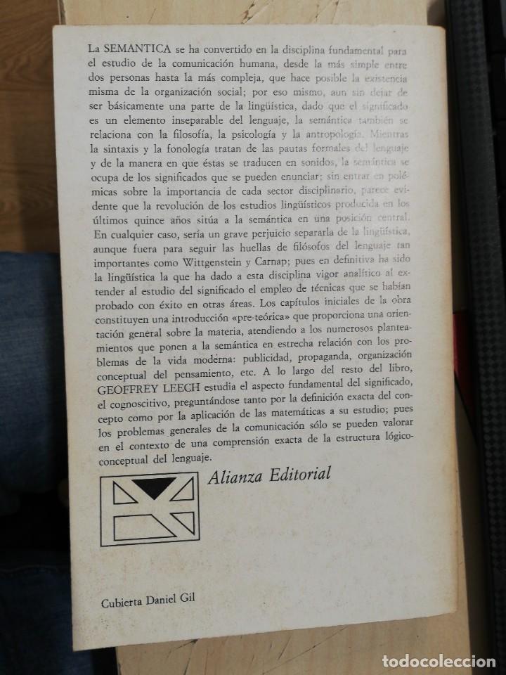 Libros de segunda mano: SEM&Aacute;NTICA - GEOFFREY LEECH. 1&ordf; EDICI&Oacute;N, 1977 - Foto 3