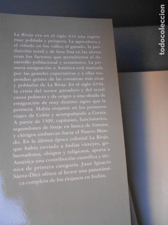 Libros de segunda mano: LOS RIOJANOS EN AMERICA - Foto 2