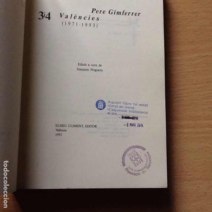 Libros de segunda mano: Pere Gimferrer . Valencies .edicions 3 i 4 . - Foto 3