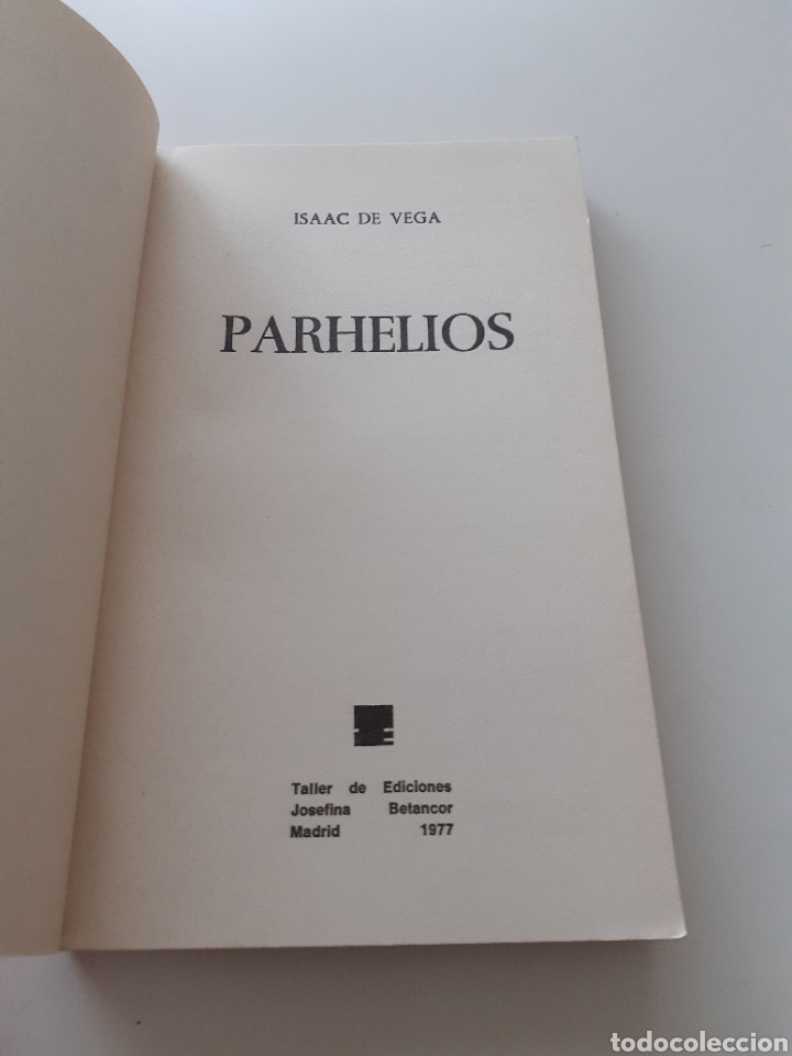 Libros de segunda mano: Parhelios, Isaac de Vega, 1977 primera edici&oacute;n - Foto 2