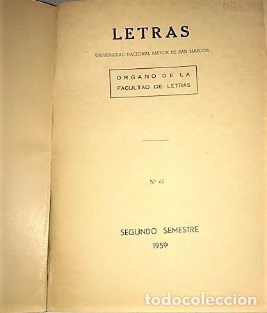 Libros de segunda mano: LETRAS ... N&ordm; 63 ... LAS LENGUAS ABORIGENES DEL PERU ... 1959 - Foto 2