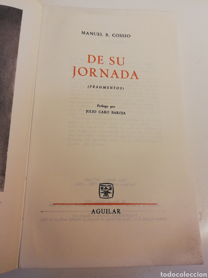 Libros de segunda mano: DE SU JORNADA (FRAGMENTOS) MANUEL B. COSSIO - Foto 4