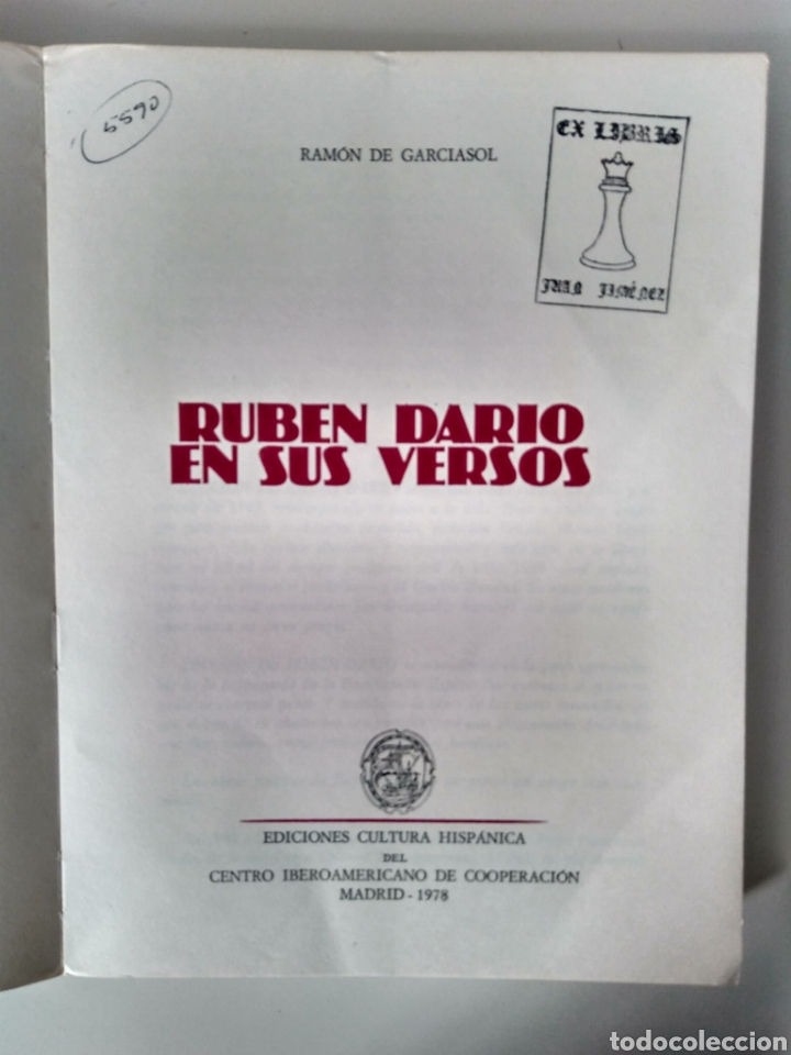 Libros de segunda mano: RUBEN DARIO EN SUS VERSOS.&nbsp;GARCIASOL, Ram&oacute;n de. - Foto 4