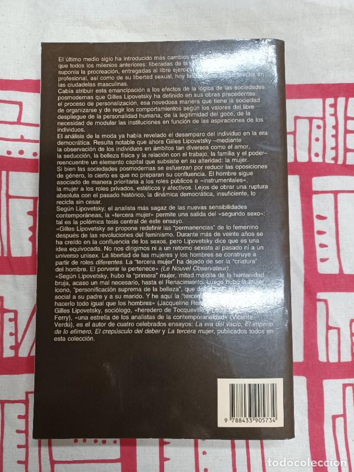 Libros de segunda mano: LIPOVETSKI, GILLES. LA TERCERA MUJER - Foto 2