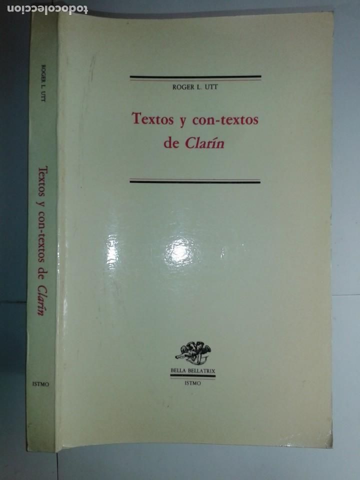 Libros de segunda mano: TEXTOS Y CON - TEXTOS DE CLAR&Iacute;N 1988 ROGER L. UTT 1&ordf; EDICI&Oacute;N ISTMO - Foto 1