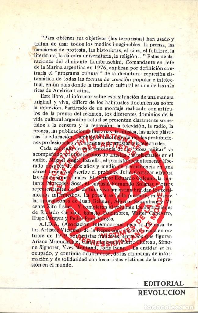 Libros de segunda mano: Argentina. C&oacute;mo matar la cultura. 1981 - Foto 2