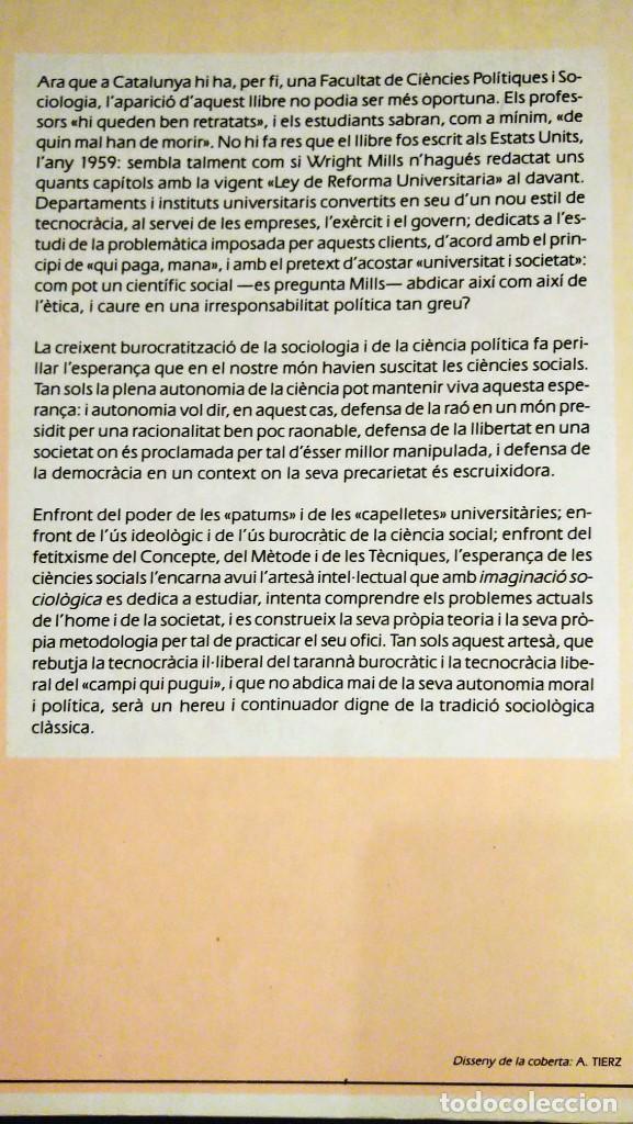 Libros de segunda mano: LA IMAGINACI&Oacute; SOCIOL&Oacute;GICA - C. WRIGHT MILLS - Foto 2