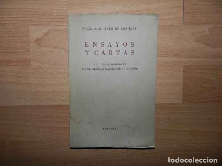 Libros de segunda mano: GINER DE LOS RIOS , Francisco. Ensayos y cartas - Foto 1