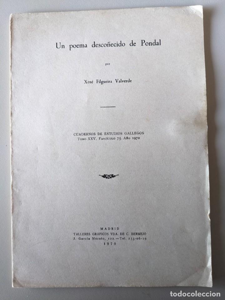 Libros de segunda mano: 1970 CUADERNOS DE ESTUDIOS GALLEGOS - FASC.75 - FILGUEIRA VALVERDE - UN POEMA DESCONOCIDO DE P&Ograve;NDAL