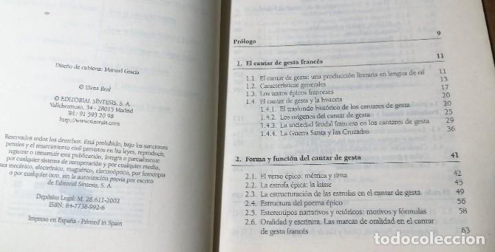 Libros de segunda mano: Elena Real, &Eacute;pica medieval francesa, S&iacute;ntesis, 2002 - Foto 3