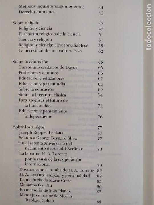 Libros de segunda mano: MIS IDEAS Y OPINIONES / ALBERT EINSTEIN / 2011. ANTONI BOSCH, editor - Foto 4