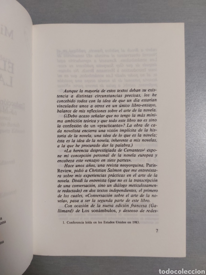 Libros de segunda mano: MILAN KUNDERA. EL ARTE DE LA NOVELA - Foto 3