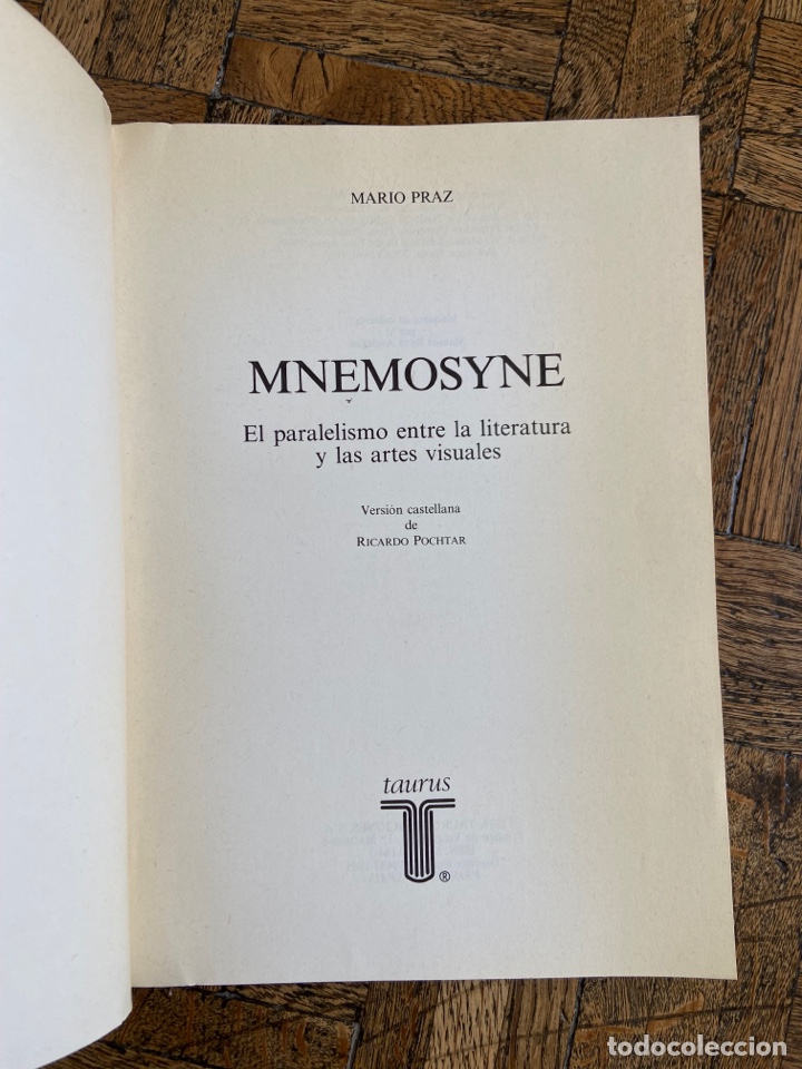 Libros de segunda mano: Mnemosyne - Mario Praz - Taurus (1981) - Foto 3