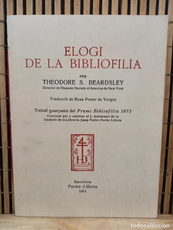 Gebrauchte B&uuml;cher: Elogi de la Bibliofilia - Per Theodore S. Beardsley / Edici&oacute; de 500 exemplars 1974