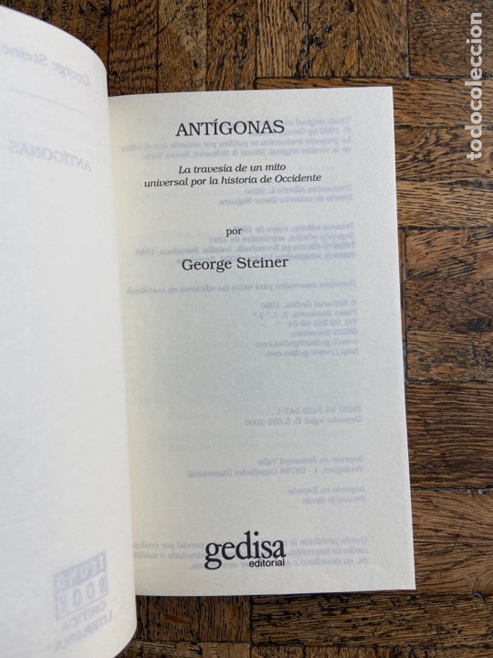 Libros de segunda mano: Ant&iacute;gonas + Lenguaje y silencio - George Steiner - Gedisa (2000) - Foto 9