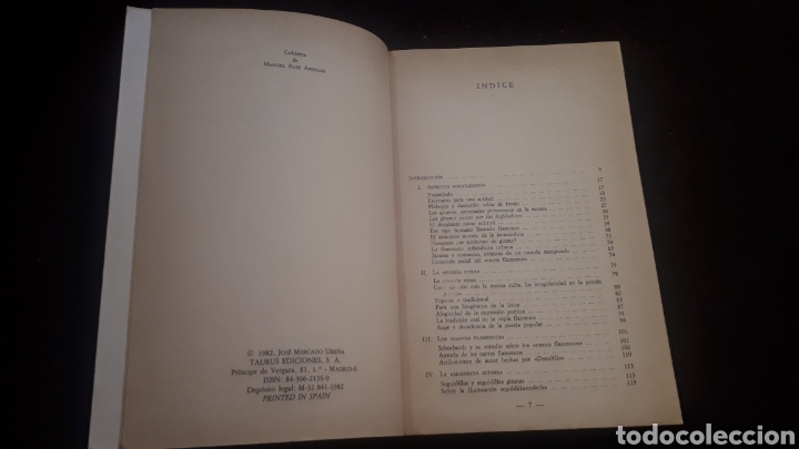 Libros de segunda mano: JOSE MERCADO- LA SEGUIDILLA GITANA- EDICIONES TAURUS, MADRID 1982 - Foto 3
