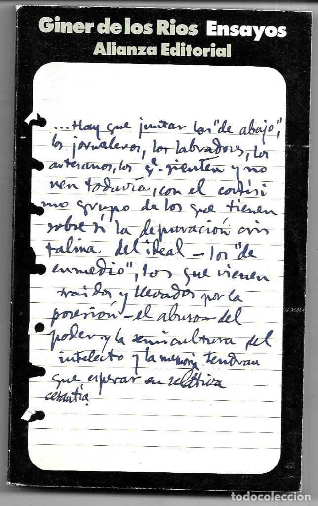 Libros de segunda mano: Francisco Giner de los R&iacute;os . Ensayos - Foto 1