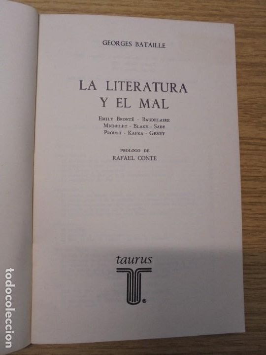 Libros de segunda mano: GEORGES BATAILLE. LA LITERATURA Y EL MAL. EDITORIAL TAURUS. 1977 - Foto 7