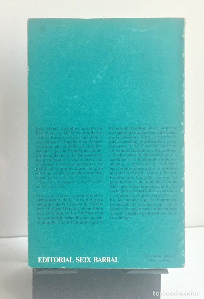 Libros de segunda mano: LECTURA DE MARCUSE. Jos&eacute; Mar&iacute;a Castellet - Foto 2