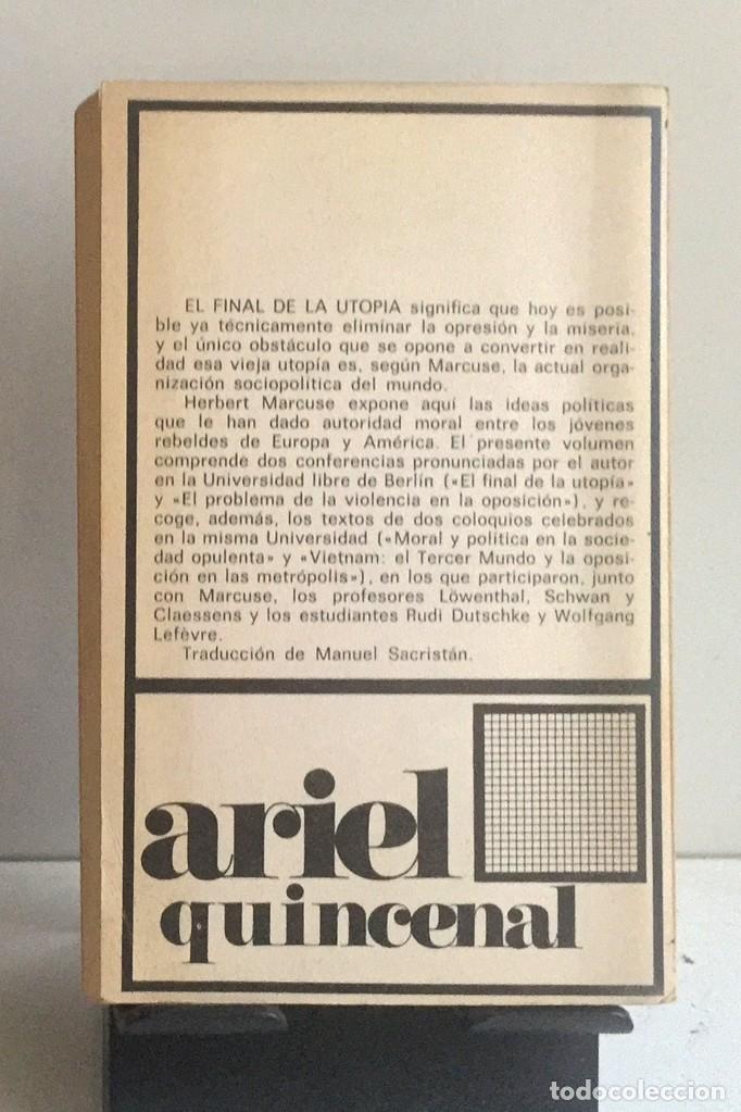 Libros de segunda mano: EL FINAL DE LA UTOP&Iacute;A. Herbert Marcuse - Foto 2