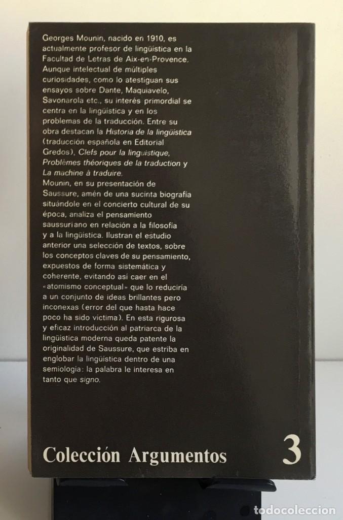 Libros de segunda mano: SAUSSURE. Presentaci&oacute;n y Textos. Georges Mounin - Foto 2
