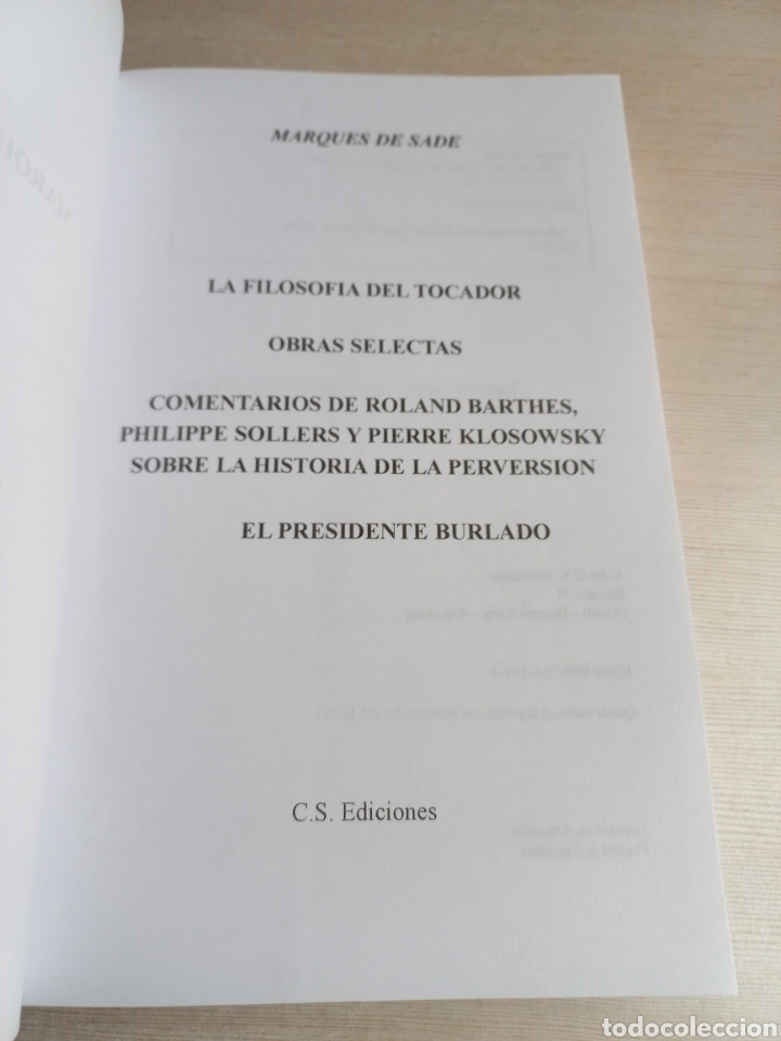 Libros de segunda mano: Obras Selectas Marqu&eacute;s de Sade. CS Ediciones, 2005. - Foto 5