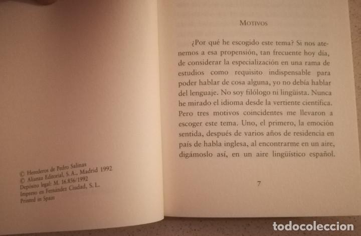Libros de segunda mano: Pedro Salinas - Defensa del lenguaje - Alianza Editorial 1992. - Foto 3