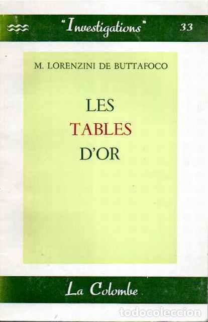 Libros de segunda mano: Les tables d&rsquo;or - Buttafoco, M. Lorenzini de