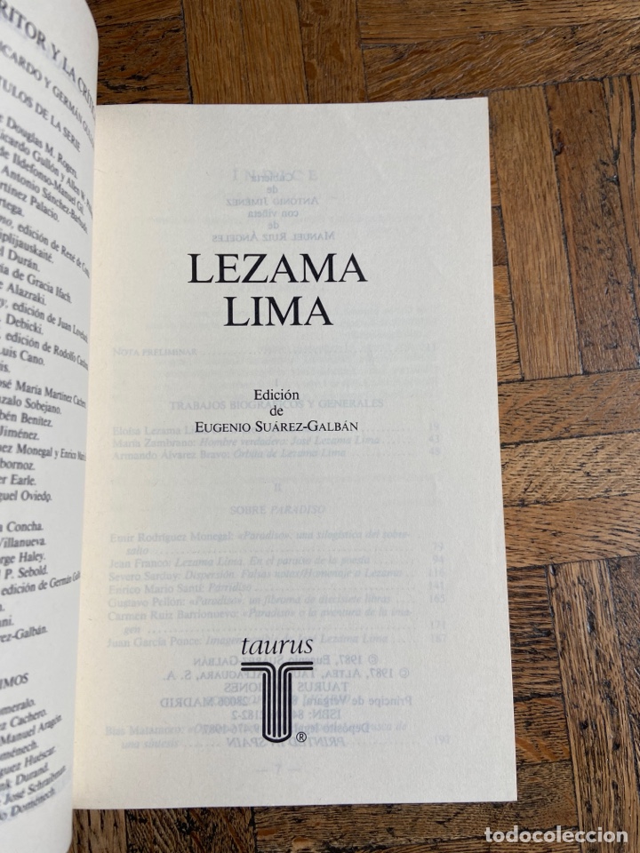 Libros de segunda mano: Lezama Lima - Eugenio Su&aacute;rez Galb&aacute;n - Taurus (1987) - Foto 3