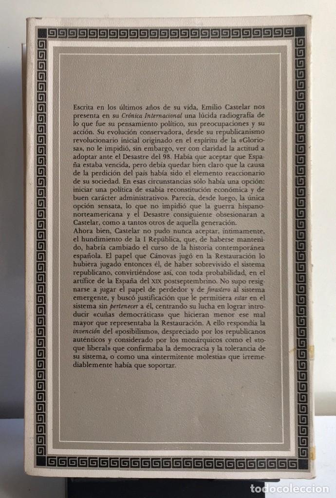 Libros de segunda mano: CR&Oacute;NICA INTERNACIONAL. Emilio Castelar - Foto 2