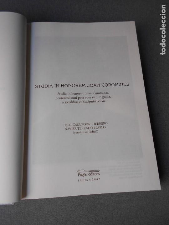Libros de segunda mano: STUDIA IN HONOREM JOAN COROMINES - Foto 2