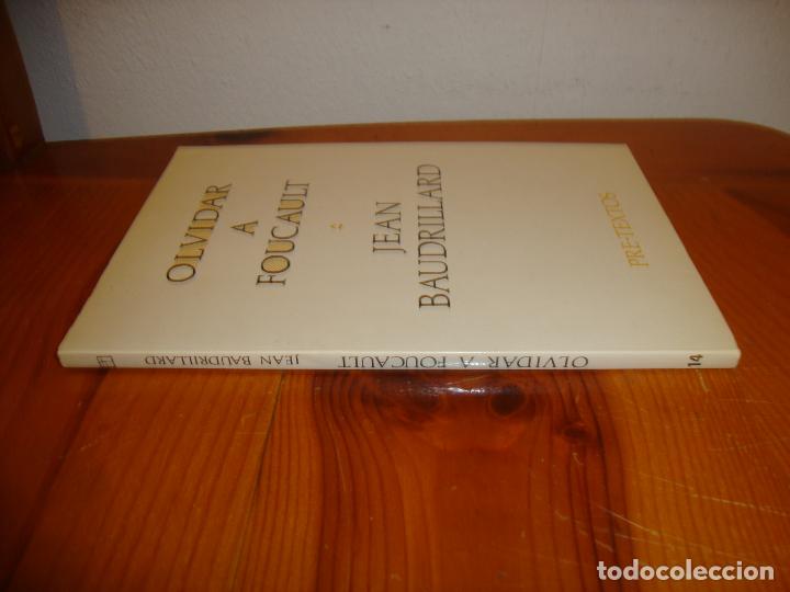 Libros de segunda mano: OLVIDAR A FOUCAULT - JEAN BAUDRILLARD - PRE-TEXTOS - Foto 2