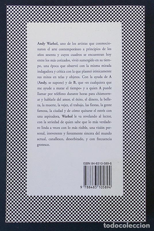 Libros de segunda mano: Mi Filosof&iacute;a de A a B y de B a A - Andy Warhol - Tusquets (F&aacute;bula) - Foto 2
