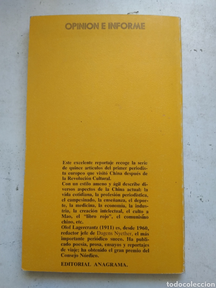 Libros de segunda mano: REPORTAJE SOBRE CHINA/OLOF LAGERCRANTZ - Foto 3