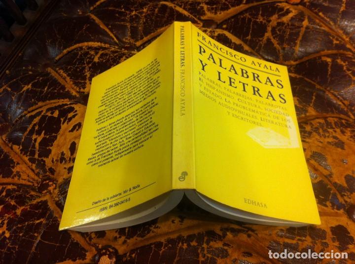 Libros de segunda mano: FRANCISCO AYALA. PALABRAS Y LETRAS. ED. EDHASA, 1983 - Foto 1