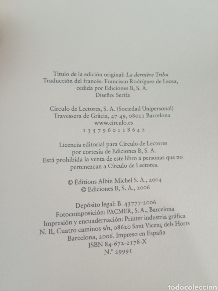 Libros de segunda mano: LA ULTIMA TRIBU,a&ntilde;o 2006 - Foto 2