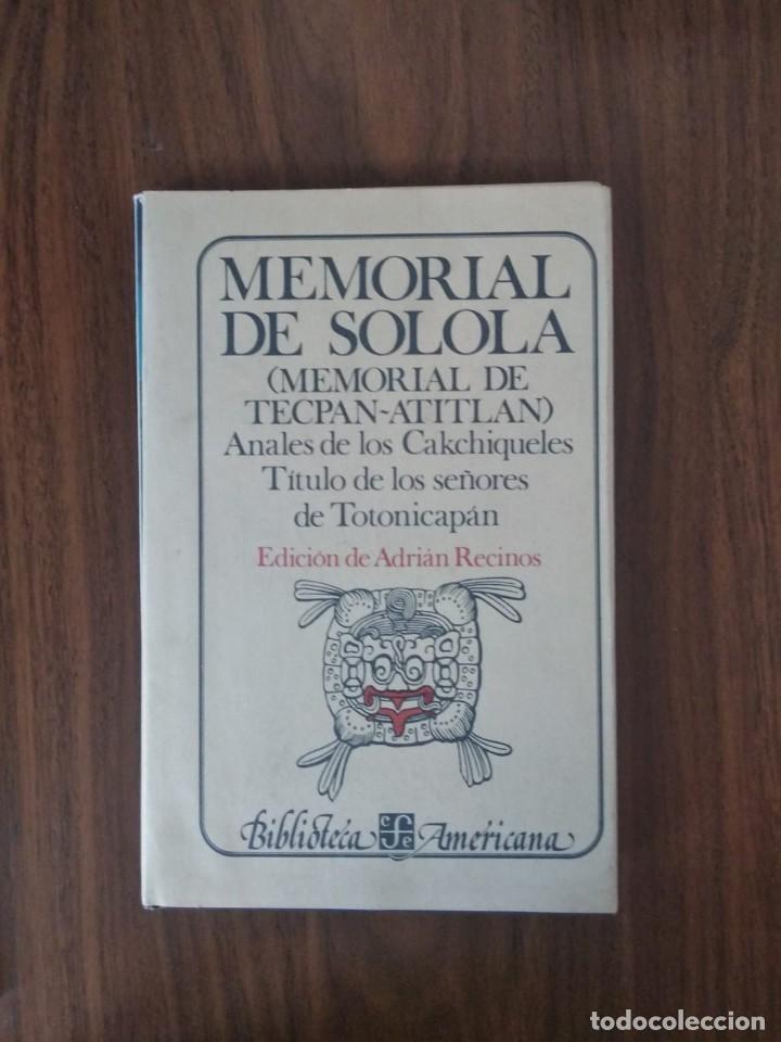 Libros de segunda mano: Adri&aacute;n Recinos - Memorial de Solala (Memorial de Tecpan-Atitlan)
