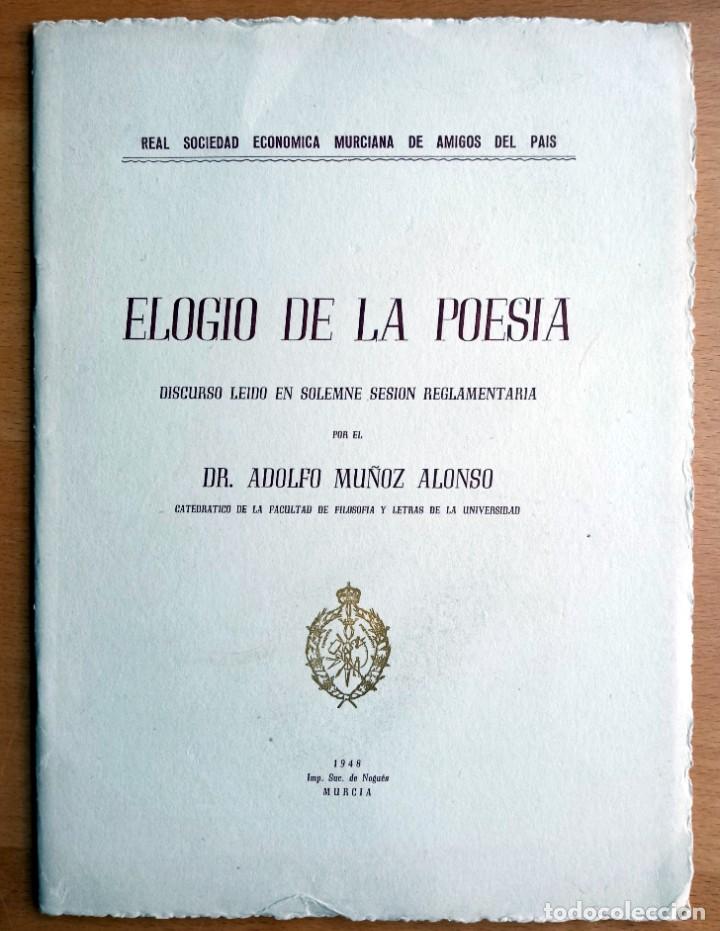 Libros de segunda mano: Elogio de la poes&iacute;a, de Dr. Adolfo Mu&ntilde;oz Alonso. - Foto 1