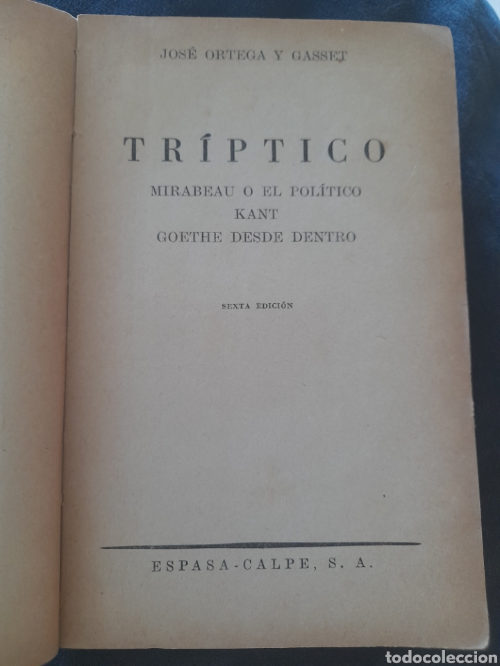 Libros de segunda mano: Tr&iacute;ptico. Jos&eacute; Ortega y Gasset - Foto 2