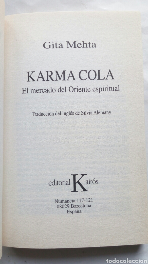 Libros de segunda mano: Karma Cola. Gita Mehta. - Foto 3