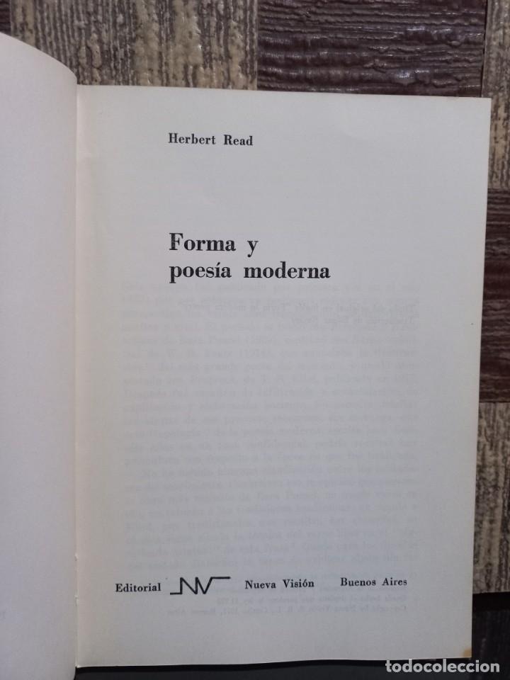 Libros de segunda mano: Herbert Read - Forma y Poes&iacute;a Moderna - 1956 - Foto 3