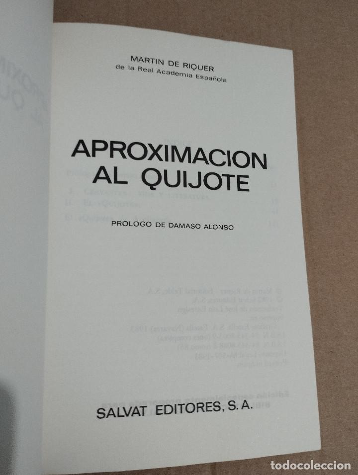 Libros de segunda mano: APROXIMACI&Oacute;N AL QUIJOTE (MART&Iacute;N DE RIQUER) - Foto 2