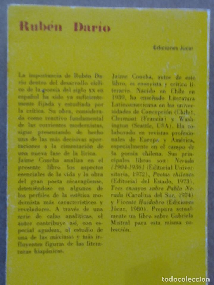 Libros de segunda mano: Rub&eacute;n Dar&iacute;o - Jaime Concha (Ed. J&uacute;car) - Foto 2